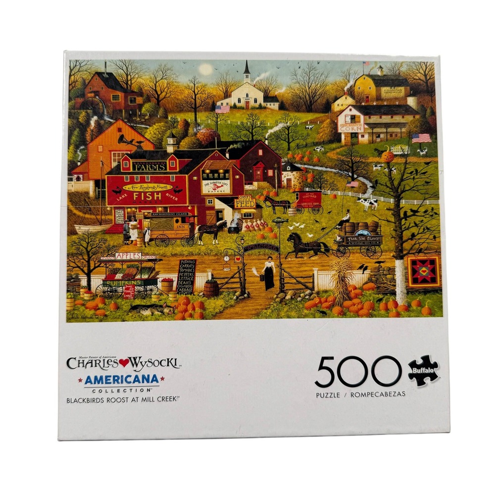 Buffalo Wysocki Americana Blackbirds Roost Mill Creek 500 Piece Puzzle UNCOUNTED